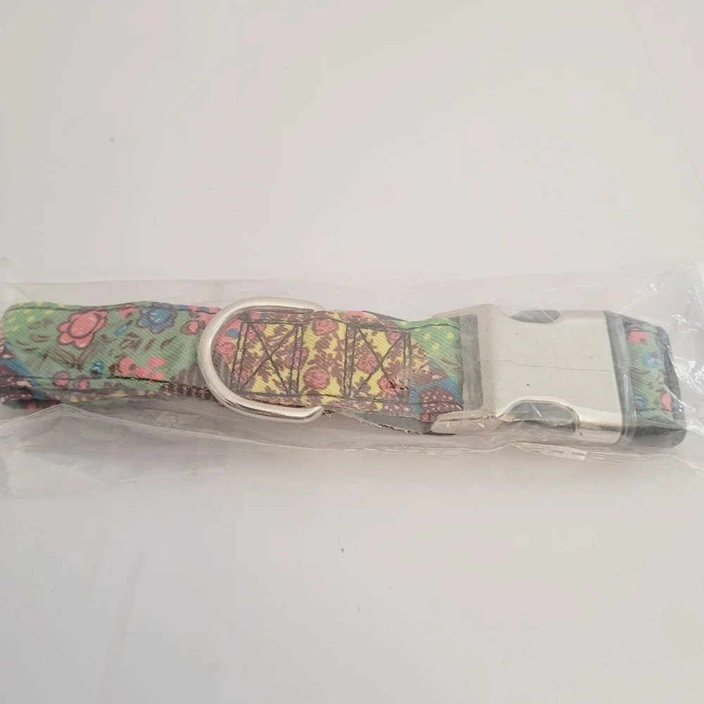 Nylon Floral Collar Dog Puppy Adjustable for Small Medium Large Pets Size L